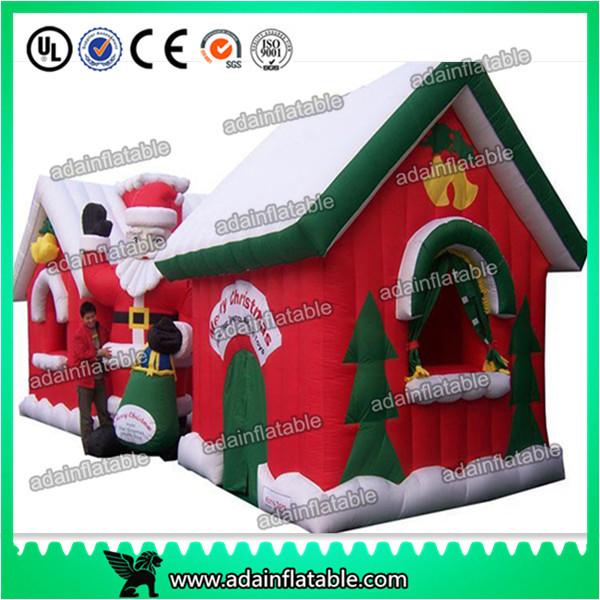 Customized Red And White Holiday Christmas Inflatable House / Inflatable Haunted