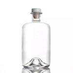Clear Empty Short Alcoholic Gin Liquor Bottle With Cork Stopper for Glass