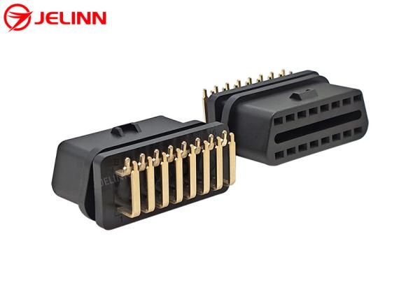 OBD 2 OBD2 OBDII Female Connector With Right Angle Gold Plated Pin Bent Towards