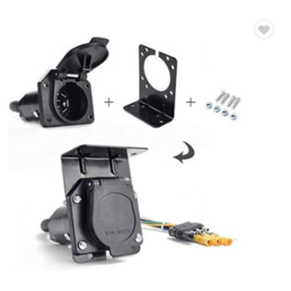 4 Wire Flat RV Trailer Wiring Harness Converter Light Plug With Mounting Brac