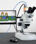 HD206 Three Observation Head 360 ° Rotating Stereoscopic Microscope Working