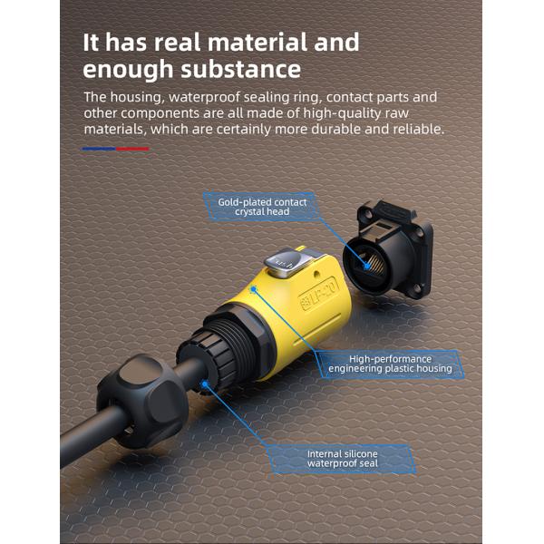 Cnlinko LP20 RJ45 Plastic Circular Waterproof Aviation Connector signal Rj45 Waterproof Connector