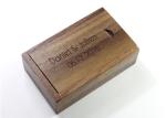 Dark Color Walnut Wood USB Drive With Sliding Lid Wooden Box Vintage Style 6 * 3