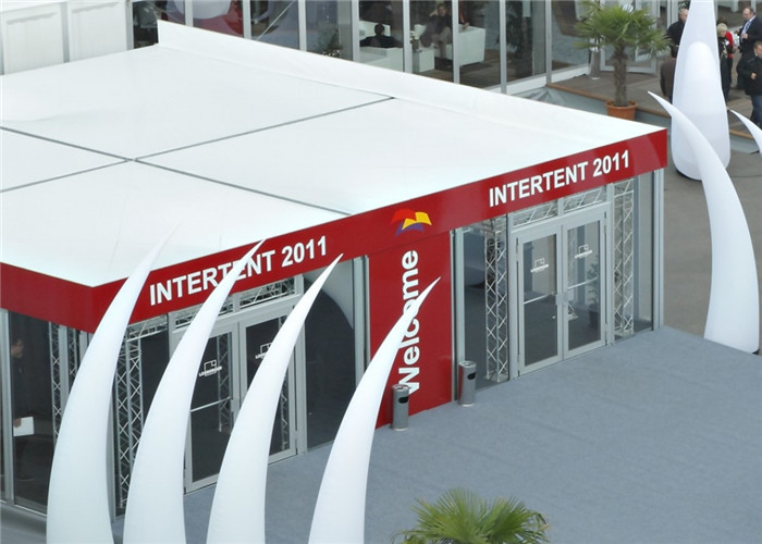 20m Flat-Topped Glass Wall Trade Show Marquee Tent With Heavy Duty Materials
