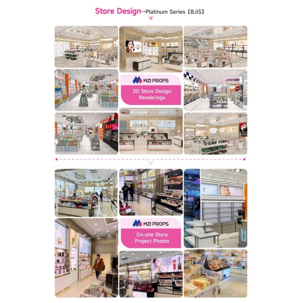 Beauty Store Checkout Counter Platinum Wooden Cash Register For Space-Saving Cosmetic Display Furniture And Branded Display Table