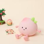 2024 New Creative Peach Shape Night Lamp Soft Silicone 7 Color Changing Eye Care