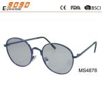 Sunglasses with metal roung frame, new fashionable designer style, UV 400