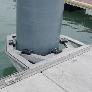 Wholesale Pipe Floating Dock Pile Guide Wheel Fixing Installation Anti Corrosion Pile Cap Pile Holder from china suppliers