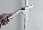 Air Pressure Square Rainfall Shower Set 2 Way Water Flow ROVATE For Bathroom