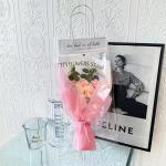 Valentine's Day Gift Knitted Bouquet Handbag with Simulation Flowers in Multiple