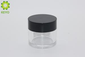 50g Clear Thick Wall Face Mask Jar PETG Plastic Made With Black Screw Cap
