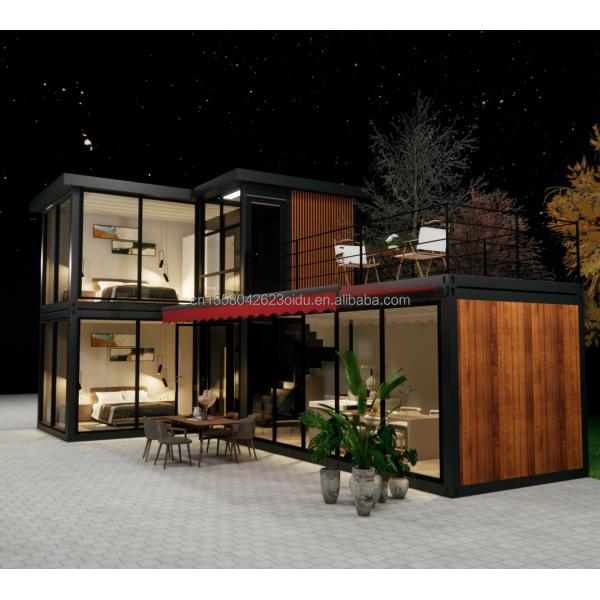 Galvanized Steel Square Tubes Main Structure Container Houses for Luxury Prefabricated Two-Bedroom Flat Pack Shipping