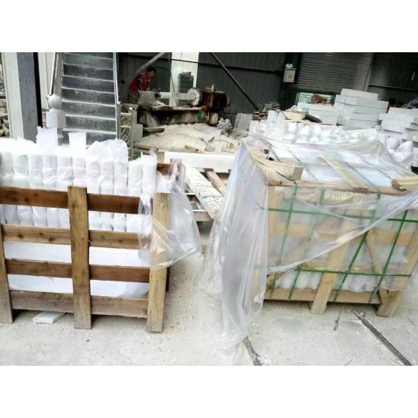 Brushed Honed Straight Pure White Marble Floor Tiles for living room