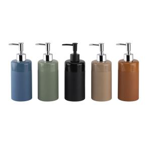 Wholesale Round Ceramic Body Lotion Dispenser With Light Top Band And Mat Body Black Soap And Lotion Dispenser 1pcs from china suppliers