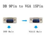 Rs232 9 Pin Male To 15 Pin Male Vga Cable 4.5ft 137cm Length
