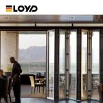Aluminium Accordion Glass Folding Patio Doors Trifold Collapsible Fire Rated