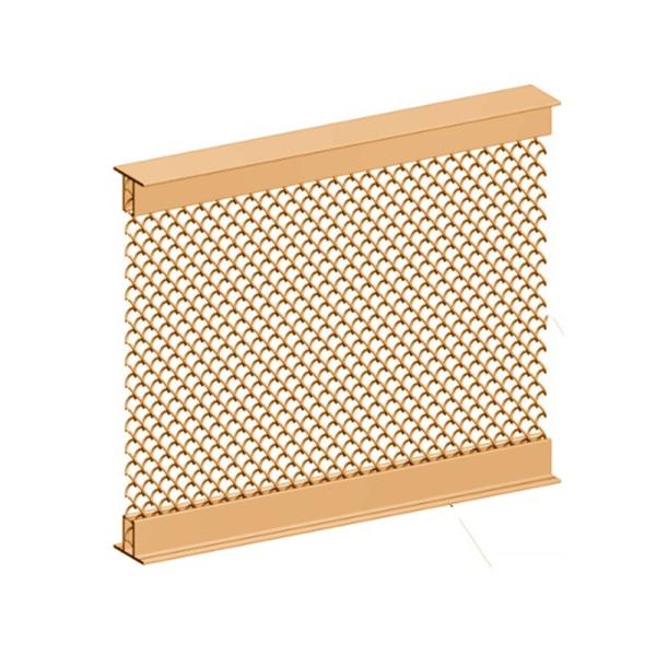 Copper Color Aluminum Metal Mesh Drapery For Interior Partition