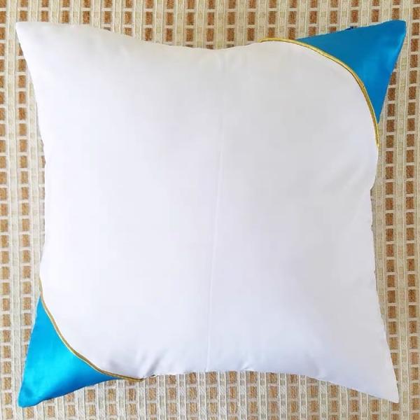 Colored Corner Golden Edge Blank Polyester Pillow Cases For Sublimation DIY Custom cushion cover sublimation
