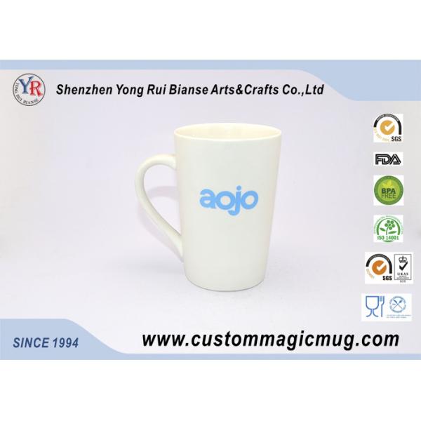 White Porcelain Big Temperature Sensitive Coffee Mugs Personalized