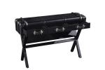 Vintage Retro Black Steamer Trunk Coffee Table , Leather Top Side Table European