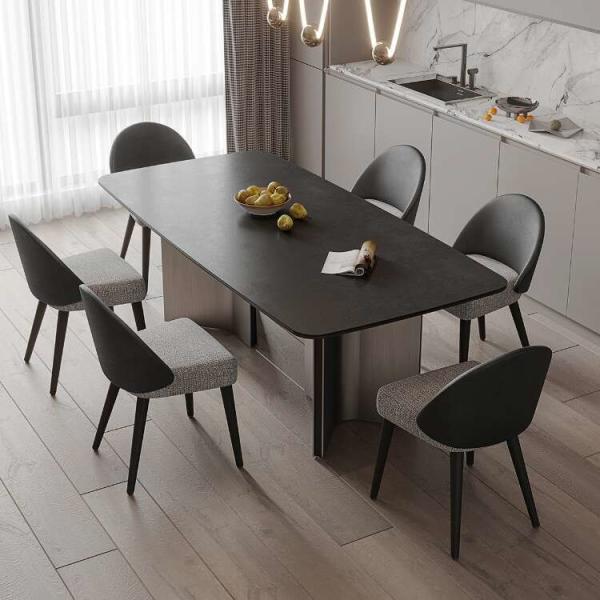 Customized Size Dining Table Set 4 Chairs With Steel Base