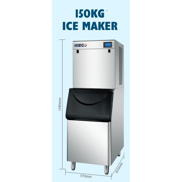 150kg Automatic Ice Machine 110kg Storage Air Cooling Commercial Ice Cube Maker