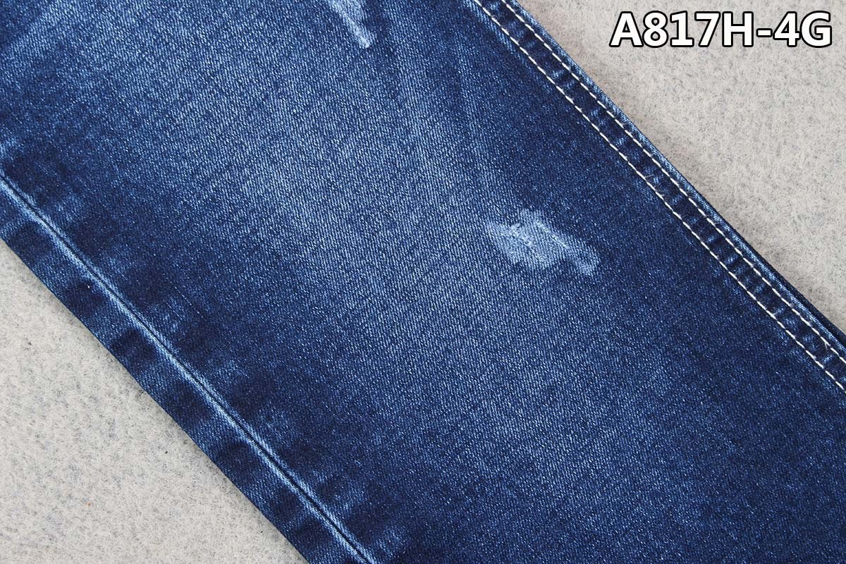 11.2oz Stretch Denim Fabric Indigo Blue Sanforizing Jeans With OA Yarn