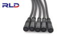 Black 2 Pin M8 IP65 Waterproof Plug Connector Plug 28AWG-22AWG For Electric Bike