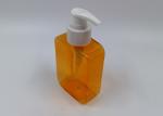 Orange Clear Flat Plastic Cosmetic Bottles Hand Wash Body Cream PET Container