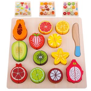 Wholesale Education 9.25in Wooden Fruit And Veg Toys Magnetic Fruit Cutting from china suppliers
