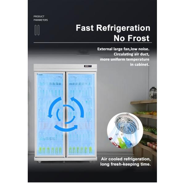 Custom Color Display Commercial Freezer Showcase Fridge For Beverage