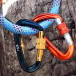 Aluminum Carabiner Small Safety Snap Hook Clip Keychain Locking OEM Acceptable
