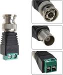 Solderless Screw Terminal BNC Female Male Connector Adapter for CCTV Camera