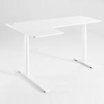 Wooden Frame Manufactured Hospital L Shape Sit Standing Laptop Table 3 Motor