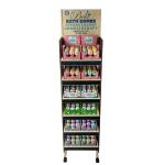 Movable 6-tier Wax Melt Display Stand Floorstanding Wooden Wax Display Rack