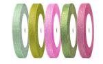 Durable Metallic Glitter Ribbon Polyester / Nylon Material For Home Textile