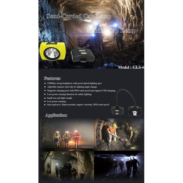 GLS-6 wired safety miner Led mining headlamp portable super bright head torch