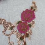 100%Polyester Embroidery Pajams Collar Lace Mesh Based Necklace Decoration