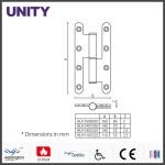 HLH1608030 Door Hinge Hardware Stainless Steel Material 160L mm 3.0MM Thickness