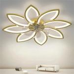 Fashion Art Multi-head Petal Inverter Bedroom Fan Light Scandinavian Minimalist