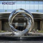 Outdoor Large Stainless Steel Fountain Sculpture Irregular Geometric Twisted