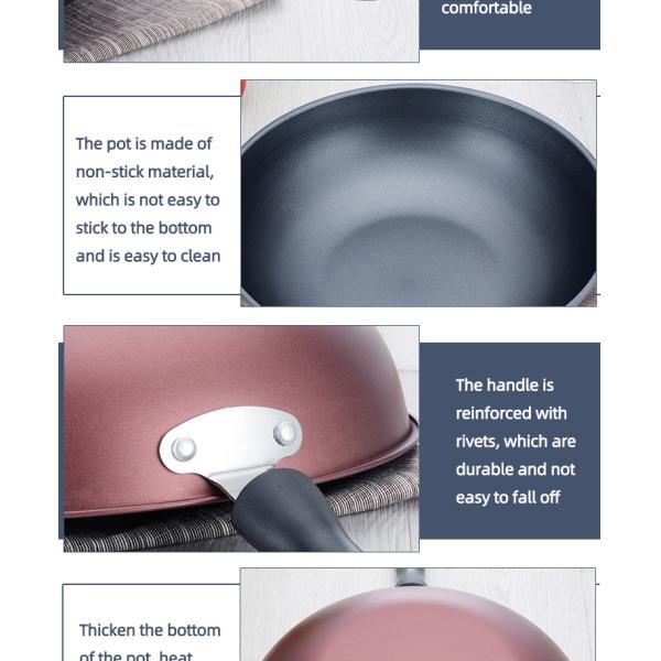 6 Pieces Red Cast Iron Cookware Set Nonstick Soup Pots For Kitchen