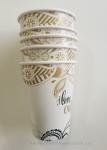 Custom logo Paper Cup Disposable Single Coffee Cup for Hot With Metallic Gold