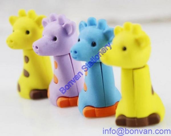 Quality giraffe eraser,promotional 3D giraffe eraser,gift animal eraser for sale
