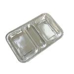 Food Grade Container 3 Compartment 230*185*35 Rectangle Aluminium Foil Takeaway