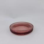 Chili And Brown Glass Bathroom Accessories Round Shape With Ribbed Vertical