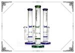 Straight Tube Honeycomb Perc With Turbine Perc Glass Bong Smoking Water Pipe