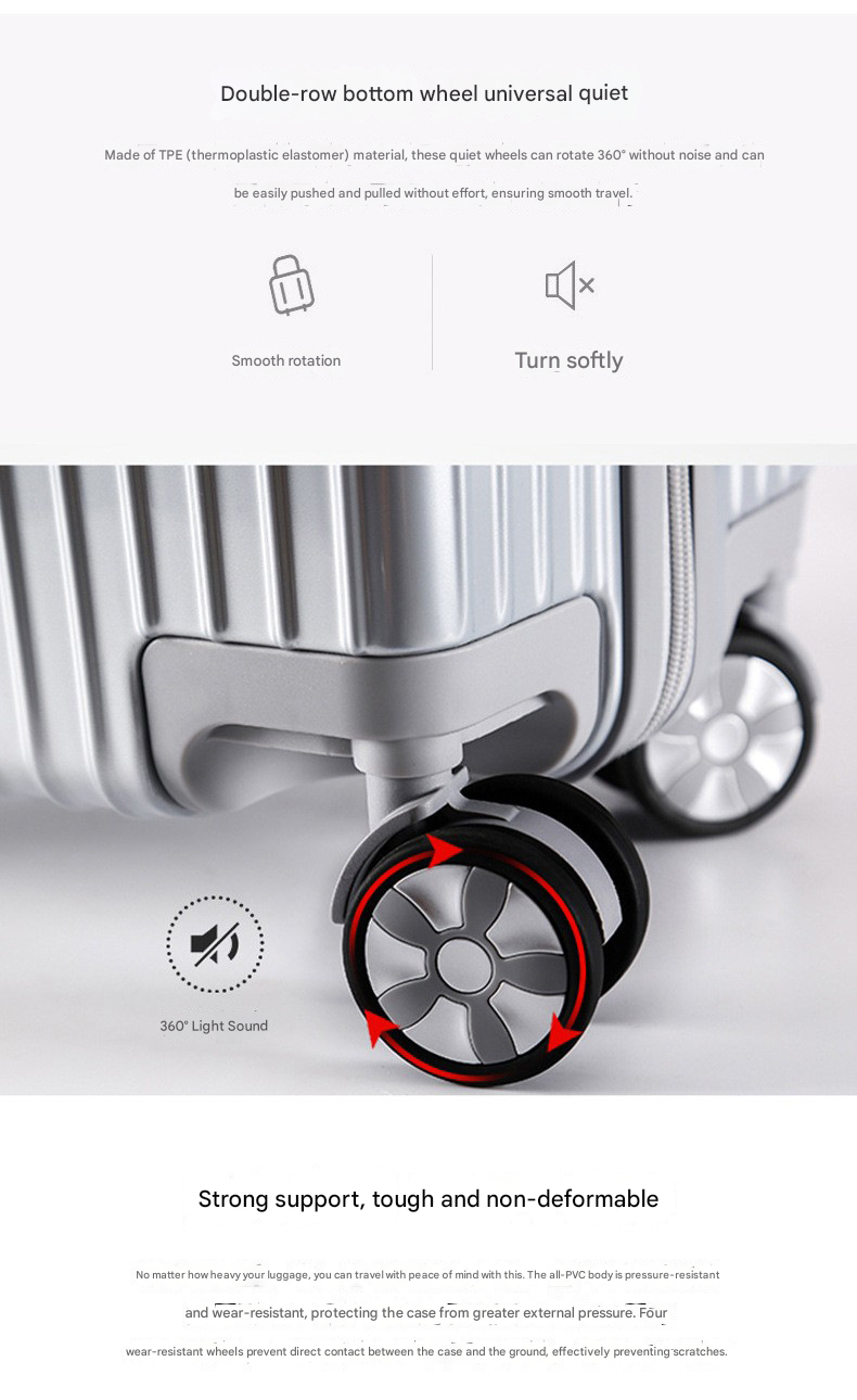 902 TSA lock Retro Mini Suitcase with Shock-absorbing Wheels and Combination Lock for Carry-on Travel Luggage