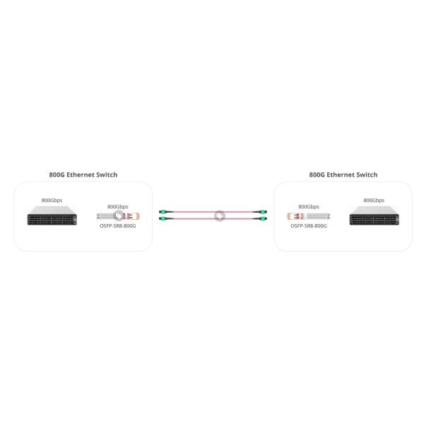 Comelink 800G OSFP SR8 Optical Transceiver Module, Compatible with 800GBASE 2 x SR4/SR8 OSFP Ethernet multimode Optical modules, 2 x MPO-12, 850nm 70m