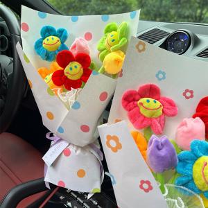 Wholesale 20x35cm Finished Dopamine Creative Bouquet Cartoon Artificial Flower Bouquet Multiple Color for Girlfriend Birthday Present from china suppliers